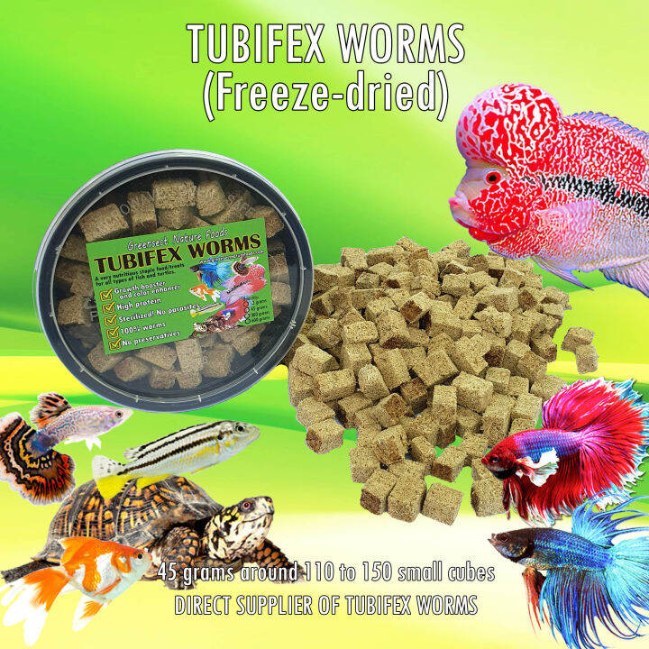 TUBIFEX FREEZE DRIED (DIRECT SUPPLIER) 45g Pet Food for Fish, Turtles