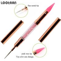 Lootaan Rose Gold Multicolor Nail Art Double-Headed Crayon Dotting Pen Crystal Beads Rhinestones Wax Pencil Pen Manicure Tools Artist Brushes Tools