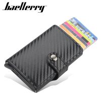 【CW】♕  Credit Card Holder Wallet Men Metal Business Leather Bank Cardholder rfid