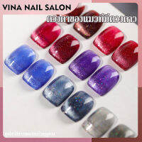 VINANAILSALON สีเจล สีทาเล็บเจล ลูกแก้ว Cat Eye  แคทอาย 15ml ยาทาเล็บเจล เงา ติดทนนาน เม็ดสีแน่น NG211