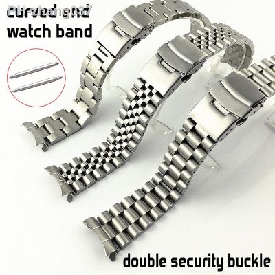 Solid 316L Stainless Steel Watchband 18 19 20 21 22 23 24 26 28 30mm Curved End Watch Band Strap Replacement Wristbands Bracelet