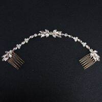 Bridal hairband creative soft chain insert comb rhinestone flower woman hairband hair comb wedding veil accessories