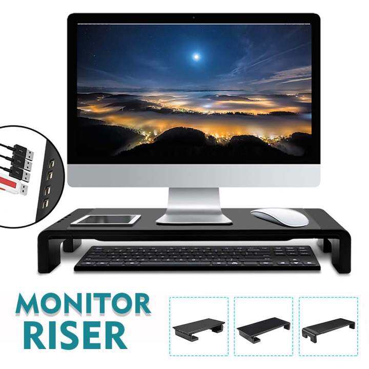 4 USB 2.0 Ports Smart Monitor Riser Multiftion Desktop Computer Screen
