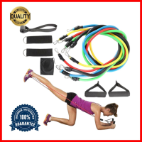 ALDER19 เซ็ต 5 เส้นยางยืดออกกำลังกาย ชุด 5 เส้น 11 ชิ้น Multi function resistance band set 11 pcs ฟิตหุ่น 5 เส้น 5 ระดับ