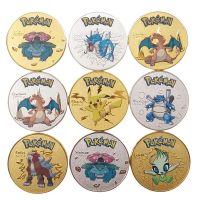 Pokemon Gold Plated Gold Coin Game Pikachu Charizard Commemorative Coins Children Classic Collection Toys Souvenir Gift