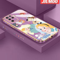 เคส JIUMOO สำหรับ OPPO A94 4G F19 Pro Reno 5 Lite Reno 5F ลายสโนว์ไวท์ใหม่เคสขอบสี่เหลี่ยมชุบพื้นผิวเคสซิลิกาเจลกันกระแทกเคสมือถือฝาครอบป้องกันเลนส์กล้องถ่ายรูปรวมทุกอย่าง