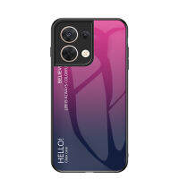 ไล่โทนสีสีกระจกนิรภัยกรณีโทรศัพท์สำหรับ OPPO Reno8 Pro 5กรัมปกหลังกรณีป้องกัน F Undas อุปกรณ์มือถือเชลล์ปลอก