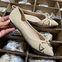 Get rid of passers-by gentle flat shoes [high-quality tail single] soft-soled egg roll shoes shallow mouth pointed toe flat shoes women 【QYUE】