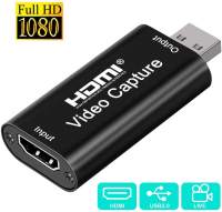 Audio Video Capture Card 1080P 30fps HDMI to USB Capture Cards Record via DSLR Camcorder Action Cam for Game