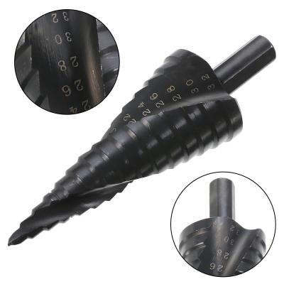 HH-DDPJBlack  Speed Steel Titanium Step Spiral Drill Groove Conical Cone Drills Power Tools  4-32mm