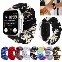 ﹉◑♝ Elastic Watch Strap For Apple Watch Band 38/40 42/44mm Fashion Floral Loop Watch Strap For SE/6/5/4/3/2/1 iWatch Bracelet Strap