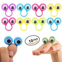 【YF】▼  10 pcs/lot Puppe Plastic Rings with Wiggle Eyes  Spies Birthday Kids Gags   Practical Jokes