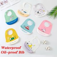 【CC】 Baby Bibs Silicone Bib Infant Toddler Feeding Saliva Cartoon Adjustable Children Apron with Scarf