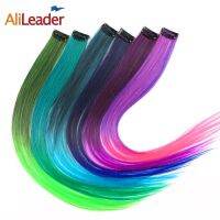 AliLeader Synthetic Product Highlight One Piece Hair Clip In Extensions Ombre 20 Colors 50Cm Long Straight Hairpieces Clip On Wig  Hair Extensions  Pa