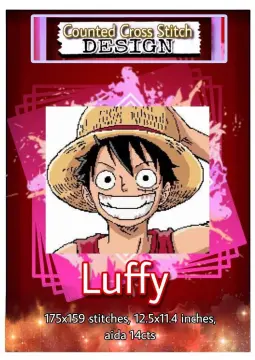 Monkey D Luffy From One Piece Wanted Poster Cross-stitch 