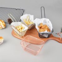 ‘；【= French Fries Basket Metal Mesh Mini Frying Basket Food Snack Fry Chips Oil Strainer Kitchen Cooking Oil Filter Colander Basket