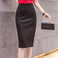 Elegant High Waist Skirts Workwear Plus Size Midi Skirt Slit Black Red elastic Office Lady Bodycon Pencil Skirts Womens 4XL 5XL