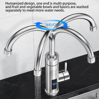 3000W 220V EU Plug Electric Water Heater Faucet LCD Display 360-Degree Adjustable Hot Cold Water Dual-Use Taps Home Kitchen Tap