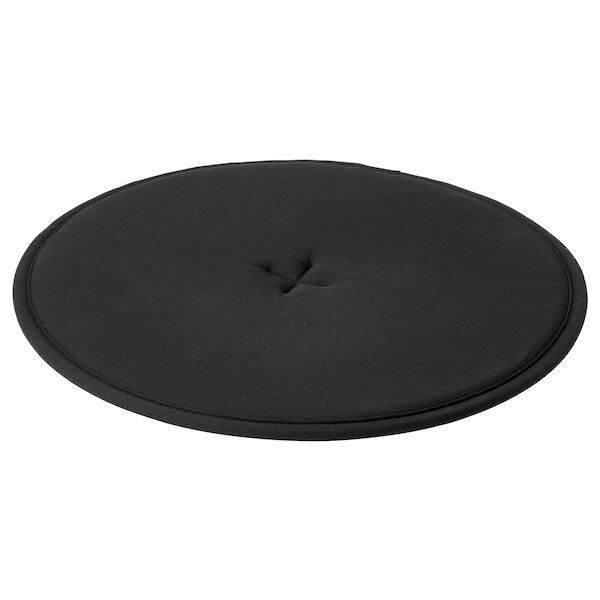 36cm Anti Slip Round Chair Pad Black / Dark Grey x1 Indoor Outdoor Chair Seat Cushion Comfort
