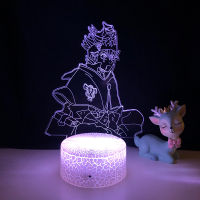 Anime Black Clover 3d Led Lamp Asta Figure for Bedroom Decor Night light Birthday Gift Room Table Lamp Acrylic Led Night Light