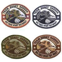 Team Honey Badger Embroidery Hook Loop Patch Military Colourway We Take What We Want Morale Badge for Uniforms Backpack DIY