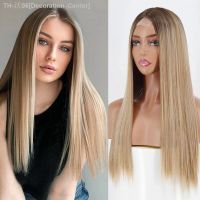 Long Straight Blonde Brown Mid Section Synthetic Wig for Women Everyday Wear Heat Resistant Natural Hair Halloween Cosplay Party [ Hot sell ] Decoration Center