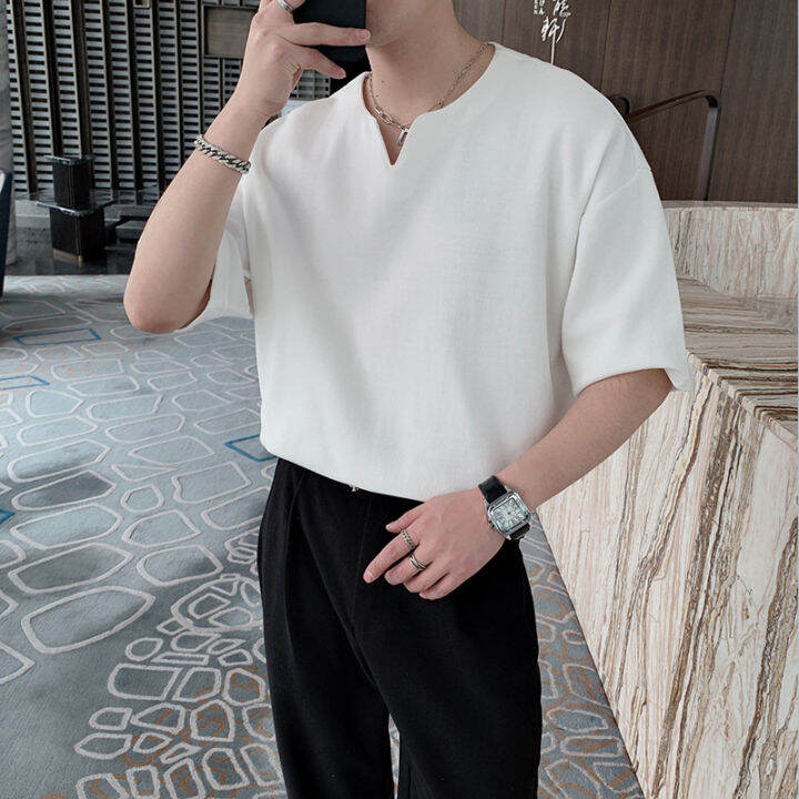 Áo Thun Tay Lỡ Cổ Chữ v Phong Cách Hàn Quốc, Áo Phông Cổ V Cộc Tay Nam Nữ 01 | Lazada.vn Áo Thun Tay Lỡ Cổ Chữ V Phong Cách Hàn Quốc, Áo Phông Cổ V Cộc Tay Nam Nữ 01 | Lazada.Vn
