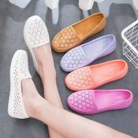 Flats Shoes Women Hollow Out Slip on Casual Nurse Shoes Summer Loafers Female Sandals Shallow Beach Breathable Zapatos De Mujer