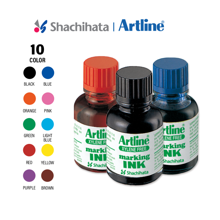 Artline Permanent Marker Refill Ink 20ml 10 Colours Lazada