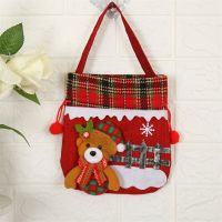 Luminous Christmas Fabric Gift Bags Tote Bag Santa Claus Snowman Elk Bear Xmas Ornament Coin Purse Bag Drawstring Bag