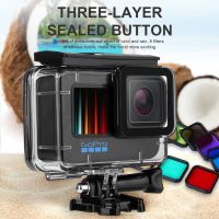 สีดำกันน้ำกรณีที่อยู่อาศัยหน้าจอสัมผัสประตูหลังสำหรับ Gopro ฮีโร่9 10ใต้น้ำกล่องสำหรับไปโปรฮีโร่7 6 5อุปกรณ์เสริมสำหรับกล้อง