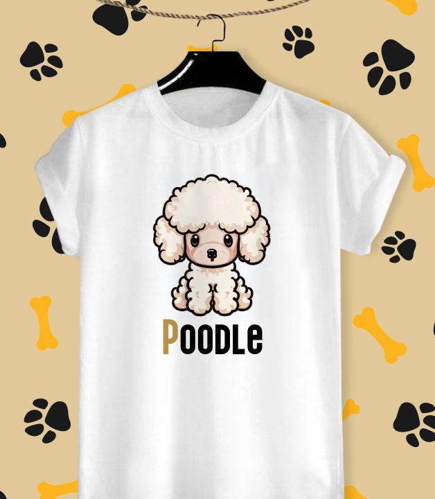 เสื้อยืดสกรีนลาย-น้องหมา-พุดเดิ้ล-poodle-ผ้า-tk-ใส่สบาย-สีสันสดใส-ใส่สบาย-ไม่ยืดไม่ย้วย