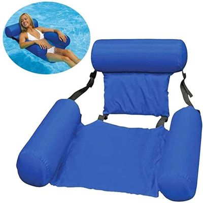 สระว่ายน้ำแพยางเป่าลมพับได้สำหรับฤดูร้อนทำจาก PVC เปลลอยน้ำที่นอนเป่าลมเก้าอี้ยาวกีฬาทางน้ำบนชายหาด