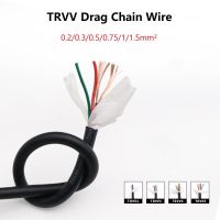 1/3เมตร TRVV Cable ลวดทองแดงยืดหยุ่นสูง,สายไฟโซ่ลาก 2 3 4 5 แกน 0.2mm ² 0.3mm ² 0.5mm ² 0.75mm ² 1mm ² 1.5mm ²  พับได้เครื่องมือเครื่อง CNC กันคราบมันสายลั่นชัตเตอร์สาย