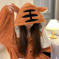 CODTiger Little Little Shi Fladee Paper Paper Female Autumn และ Winter Coral Velvet กระโปรงหน้าแรกบริการบ้านชุดนอน