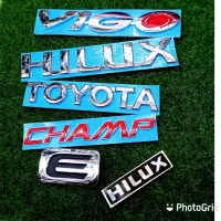 โลโก้ TOYOTA,HILUX,VIGO,CHAMP, E ,สติ๊กเกอร์ (ชุด6ชิ้น)