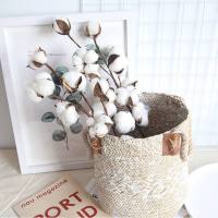 53cm Artificial Dried Cotton Flowers White Flower Branch For Wedding Party Decoration Fake Flower Home Christmas Decor