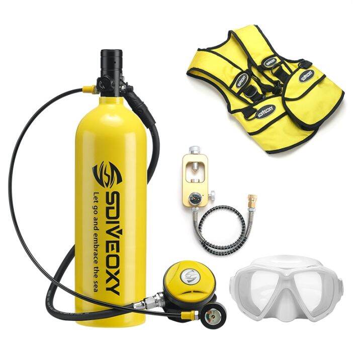 2L Scuba Diving Equipment/gear Mini Tank Mask/Adapter Cylinder Oxygen