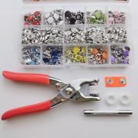 Plier Tool 200 Set 10 Color Metal Sewing Buttons Hollow Press Studs Snap Fasteners Kit Tool for Installing Clothes Bags