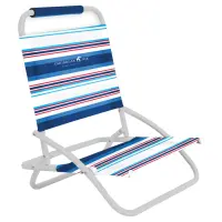 Caribbean Joe One Position Folding Beach Chair Blue/Red Stripe recliner chair