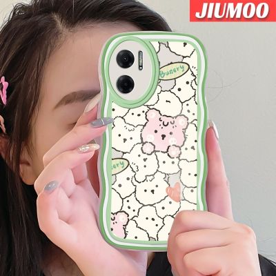 เคส JIUMOO สำหรับ Xiaomi MI Xiaomi MI Redmi 10 5G Note 11E 5G Redmi 11เคสการ์ตูนน่ารักลายกระต่ายครีมคลื่นขอบซิลิโคนใสเคสโทรศัพท์แฟชั่นกันกระแทกดีไซน์ใหม่นิ่มเคสโปร่งใสป้องกันเลนส์กล้อง