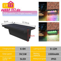 2ชิ้น Lampu Tenaga Surya 3000K/6000K มุมกว้าง120องศาโคมไฟผนังขั้นบันไดในสวนกลางแจ้ง