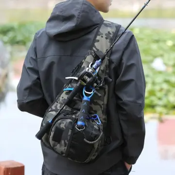 Outdoor Plaid Fly Fishing Chest Bag Street Bag Shoulder Waterproof  Crossbody Bag