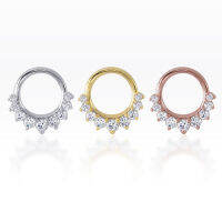 PiercingRoomByJay, CZ Crown Clicker Hoop ห่วงเพชร เงินแท้