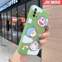 JIUMOO เคสสำหรับ Xiaomi MI Redmi 9T Redmi 9 Power เคสการ์ตูนแฮปปี้โดราเอมอนหัวสี่เหลี่ยมแบบดั้งเดิมเคสขอบซิลิโคนของเหลวแบบนิ่มดั้งเดิมเคสโทรศัพท์คลุมทั้งหมดเลนส์กล้องเคสป้องกันกล้องนิ่มด้านหลัง