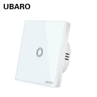 UBARO EU Standard Luxury Crystal Glass Panel Wall Light Touch Switch With Led Indicator Manuel Sensor On Off Button Interruptor