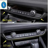 Yimaautotrims Auto Accessory Middle Air Conditioning AC Knob Panel Strip Cover Trim Fit For Mazda 6 2019 2020 Stainless Steel