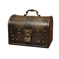 Chic Wooden Pirate Jewellery Storage Box Case Holder Vintage Treasure Chest for Wooden organizer