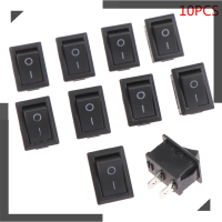 WonderfulBuyinge 10pcs 2Pin 21X15mm สวิตช์ ROCKER 6A/250VAC Power SWITCH ON-OFF Red Black White