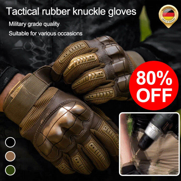 vivi lifestyle Full Finger Tactical Rubber Knuckle Gloves Lazada PH